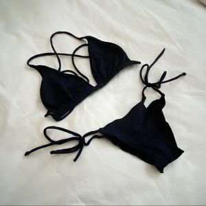 SAN LORENZO Minimal Black Bikini Set